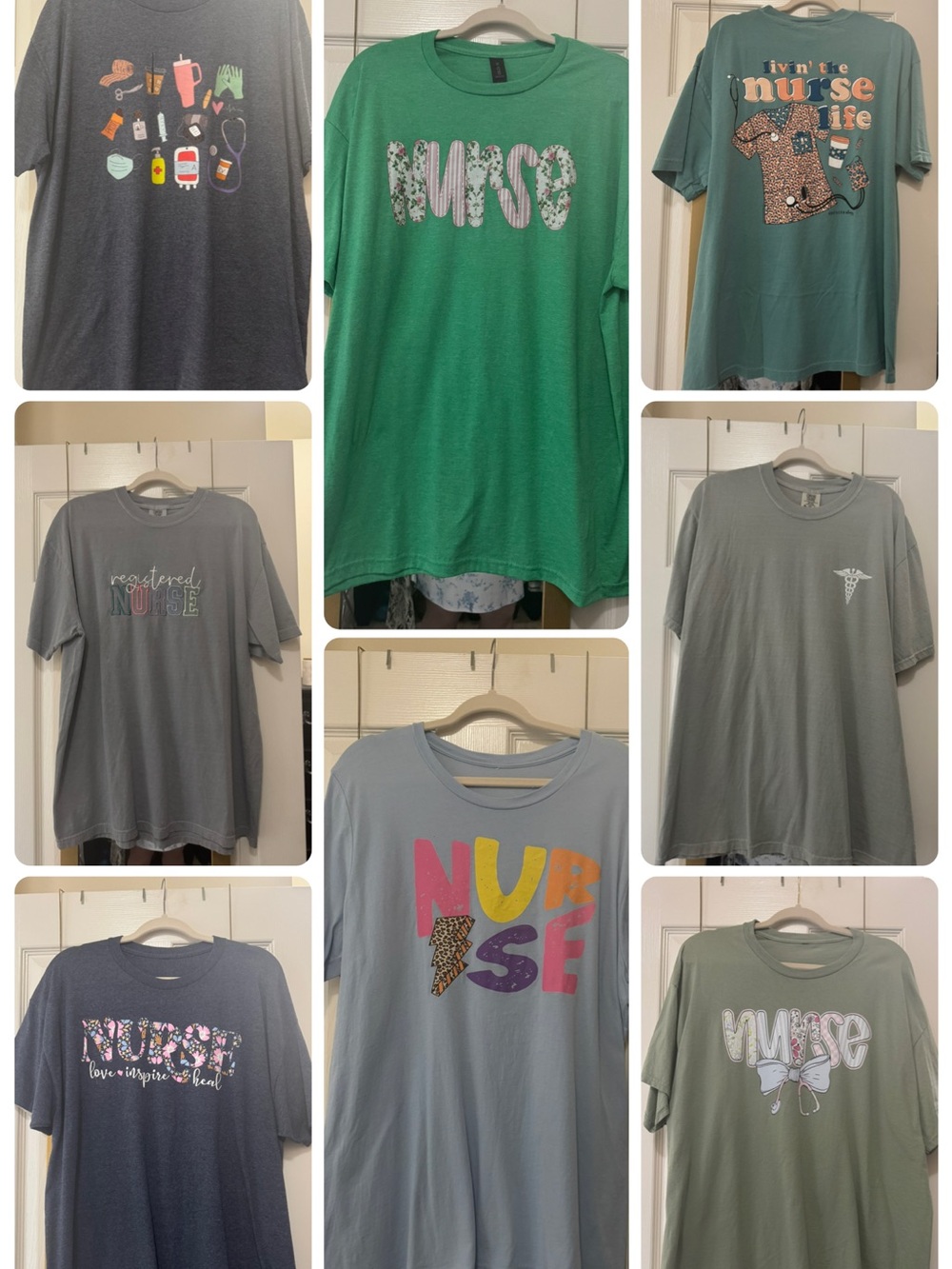 NEW 8 Nurse Graphic Tee Bundle — All are size XL. All for the price!